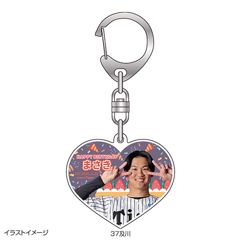 2026 タイガース バースデーアクリルキーホルダーハート型（4月