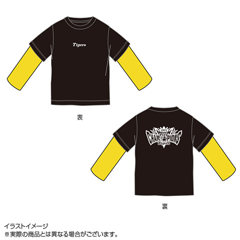 T-SHOP限定】2023日本一記念 キッズ長袖レイヤード風Tシャツ ブラック