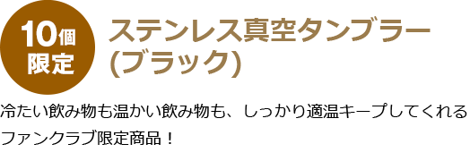 10個限定ステンレス真空タンブラー（ブラック）