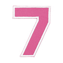 胸番号ワッペン（0～9）ピンク×白