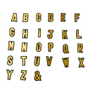 ローマ字ワッペン ゴールド×黒