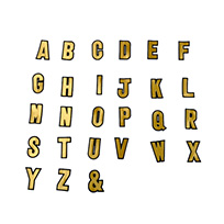 ローマ字ワッペン ゴールド×黒