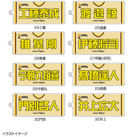 先行受注】Family with Tigers2025 選手キーホルダー - 阪神