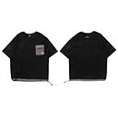 ポケット＆ドロスト付きTシャツブラック