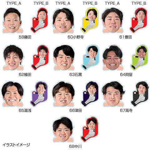 選手アクリルクリップセット☆受注生産品☆ - 阪神タイガース