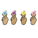 指ハートワッペン