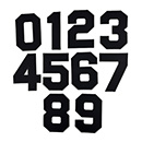 背番号ワッペン（0～9）【一桁用】黒×黒