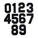 背番号ワッペン（0～9）【二桁用】黒×黒