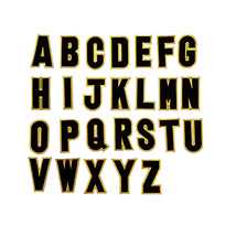 ローマ字ワッペン 黒×黄