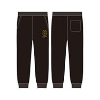 ナンバーデザインスウェットパンツ（ブラック）★受注生産品★