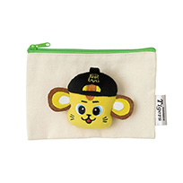 【SALE】マスコット付きフラットポーチ