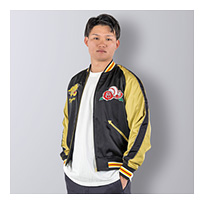 サテンスカジャン 虎と薔薇