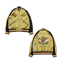 サテンスカジャン 虎と王冠