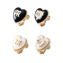 メタルフェイスハートイヤリング