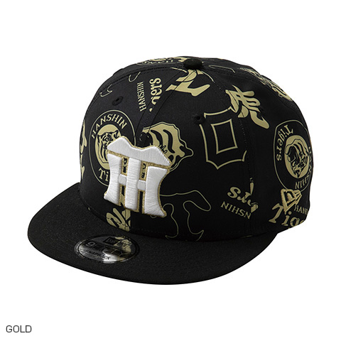 9FIFTY(TM)阪神 ニューエラ キャップ ALLOVER LOGO M/L 9FIFTY(TM)キャップ】HANTIG 26 ALLOVER PRT BLACK＜NEW ERA＞ - 阪神