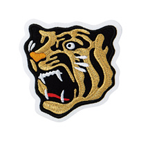 虎顔ワッペン ゴールド