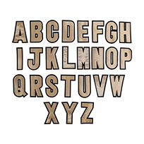 ローマ字ワッペン ブロンズ×黒