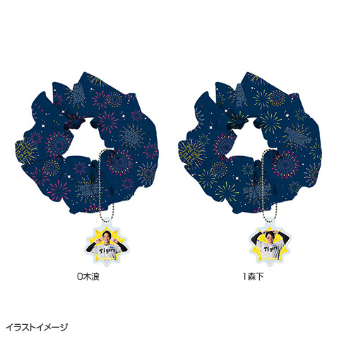 T-SHOP限定】選手花火 アクリルチャーム付きシュシュ☆受注生産品